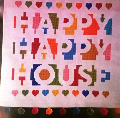 Happy house cross stitch - house,