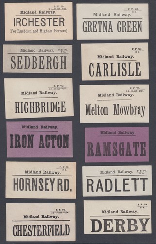 Twelve old luggage labels - twelve,
