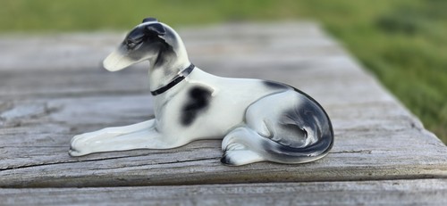 Porcelain greyhound dog - porcelain,