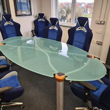 Thick Frosted Heavy Duty Glass Large Conference Table Meeting Board Room