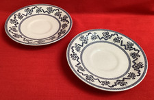 2 JOHNSON BROTHERS LAURA ASHLEY~PETITE FLEUR~BLUE  5 1/2" SAUCERS