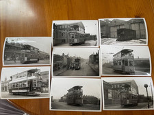 8 X BRADFORD TRAM PHOTOS - 1950S  - CAPTIONED TO REAR