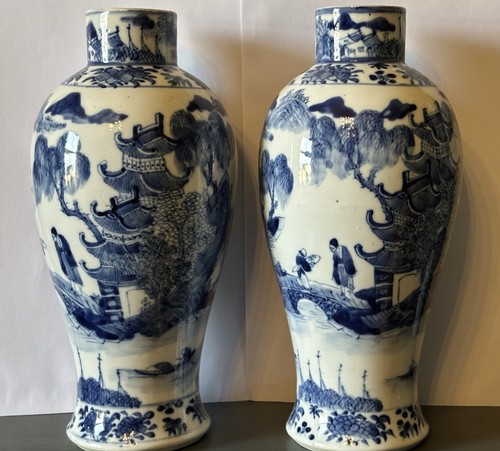 Pair 19th century vases - a,