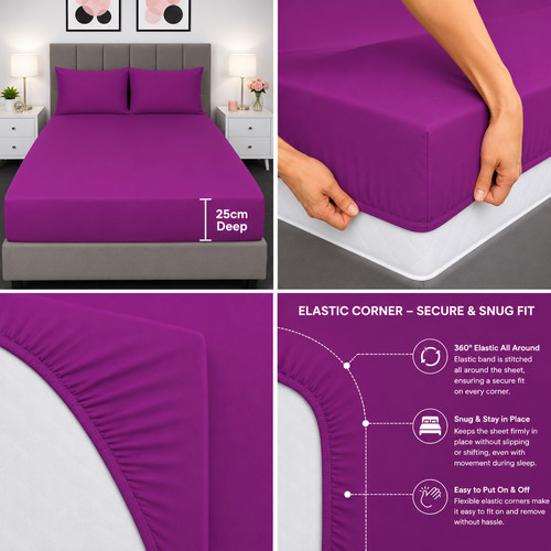Fitted sheet polycotton plain - polycotton,
