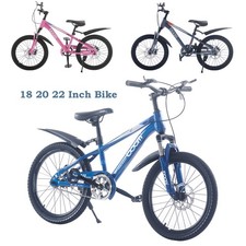 NEW 18-22 Inch Kids Bike Girls Boys Mountain Bike Disc Break Bicycle W/Mudguard