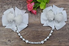 Personalised stunning pram charm in White girls boys rhinestone bling