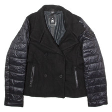 GAASTRA Puffer Sleeve Womens Pea Coat Black Wool XL