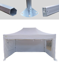 MCD Pop 50mm White Industrial Pop Up Gazebo 3m x 4.5m Easy Up Stall With Sides