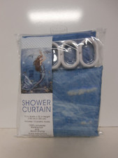 ELC Mermaid Shower Curtain With 12 Hooks, Quick Drying, 72" x 72", Waterproof