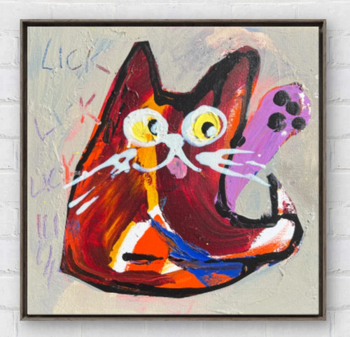 Mitsi cat painting original - b,