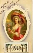 Lady Pink Gown Hat Rose