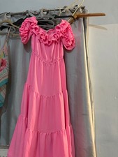 Pink dress,woman, long bit more than knee,very beautiful dress,couler amazing.