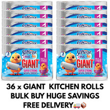 36 x Kitchen Roll Paper Towels GIANT 3 Ply Sheets Strong Mega Absorbent BULK BUY