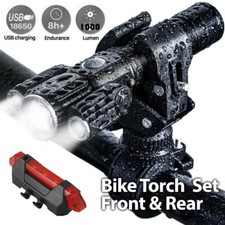 Bicycle Bike LED Front Light 1000LM Headlight Lamp USB Rechargeable Flashlight