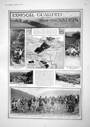Old 1917 exmoor hunting - exmoor,