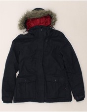 MOUNTAIN WAREHOUSE Womens Hooded Windbreaker Jacket UK 10 Small  Navy Blue BV84