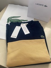 New :LACOSTE Men's Navy/Beige Logo Sweatshirt/Jumper Size L : Lacoste 5  New