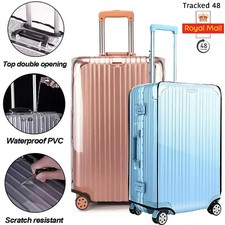 UK Clear PVC Waterproof Luggage Cover Trolley Suitcase Protector 18"-32" Travel