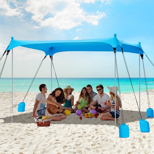 Beach tent sun shelter with - beach,