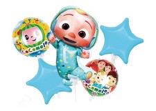 Cocomelon Helium Balloon Set 5pcs Happy Birthday Party Girls Boys Children Baby