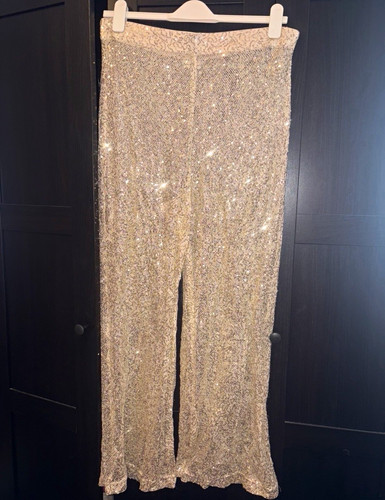 Silver sequin trousers - f&f,