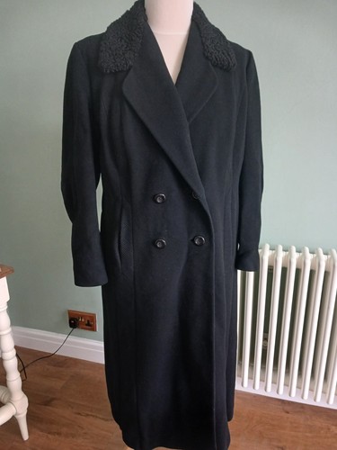 1940s ladies black coat - black, (large