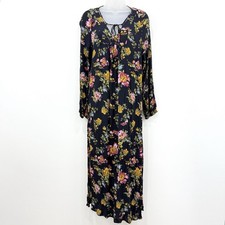 Natural Life Maxi Dress Women's M Floral Rowan Peasant Boho Hippie Long Sleeve