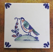 Vintage Ceramic Tile Decorated