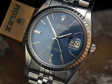 Outstanding & Rare 1972 Blue Dial Rolex Oyster Datejust with Rolex Service