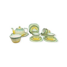 Old Foley James Kent “Daisy” Tea Set – 5 Trios, Teapot, Plates & Sugar Bowl