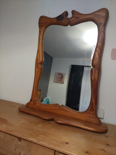 Handmade mirror with shelf - handmade,