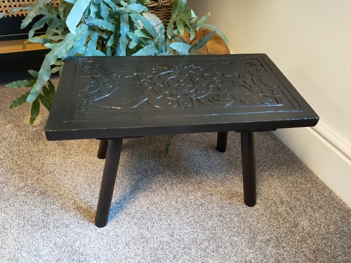 Vintage carved wooden milking - carved,