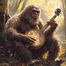 Bigfoot Plays Banjo Wall Decal