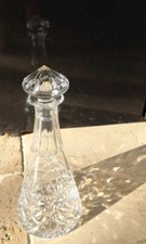 Vintage Fine Royal Brierley Clear Crystal Cut Glass Conical Decanter 29cm