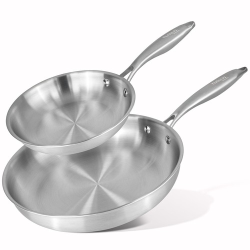 Stainless steel frying pan set - stainless,