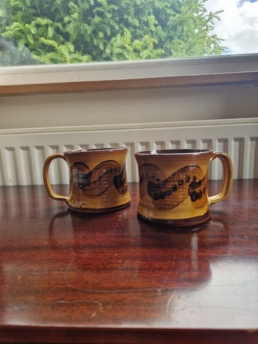 Pair teifi pottery mugs - pair,