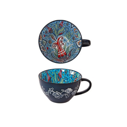 Retro ceramic coffee mug - coffee, large
