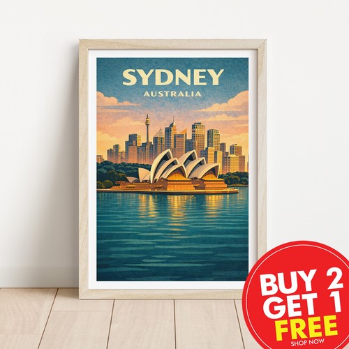 Sydney travel print - travel, holiday