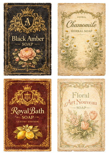 Vintage soap labels 1xa4 - soap,