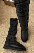 Mou London limited edition sheepskin  Lined wool knit long boots size UK6/39 Eur