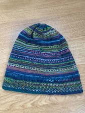 Handmade Knitted  Multicolor Fair Isle   Granny Beanie Hat For Adults