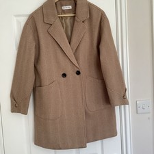 three quarter wool coat in
