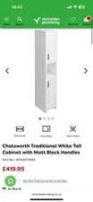 Chatsworth Traditional White Tall Bathroom Cabinet