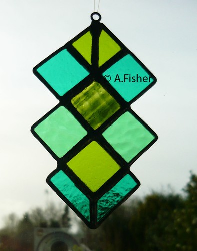 Stained glass harlequin - glass,