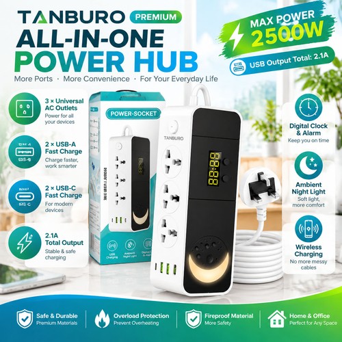 Extension lead with - usb, port