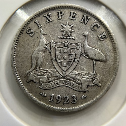 1923 sixpence coin good - 1923, fine