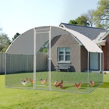 Chicken Run Room Galvanized Chicken Coop Hen House w/ Water-Resist Cover 2x3x2m