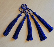 5 x Bright Blue Craft Tassels13cm Beading, Jewellery, Bookmark Sewing, Zip Pull 