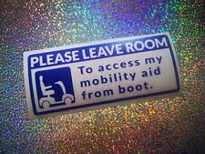 LEAVE ROOM DISABLED/MOBILITY SIGN car window bumper van vinyl decal/sticker