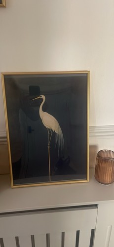 Green gold framed stork - gold,